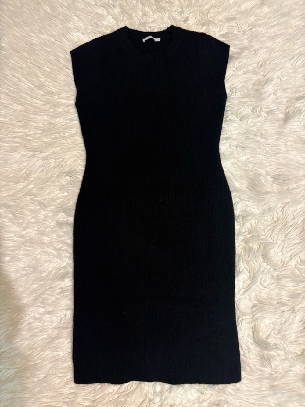 Sea Blue 100% Cashmere Sleeveless Black Knit Dress